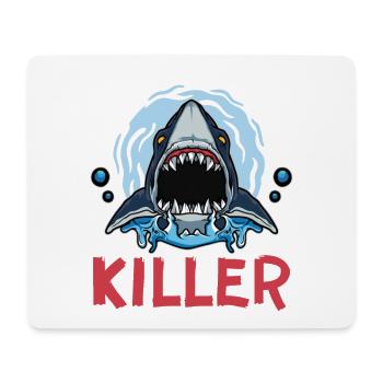 Plastic is the real killer for shark lovers - Mouse Pad (horizontal) - white - Front