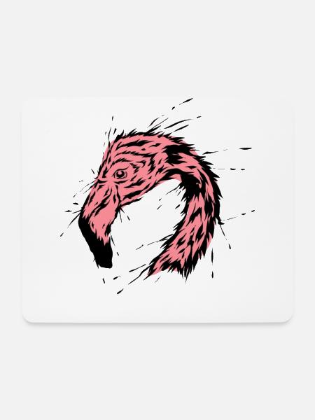 Flamingo - Mousepad (Querformat) - Weiß