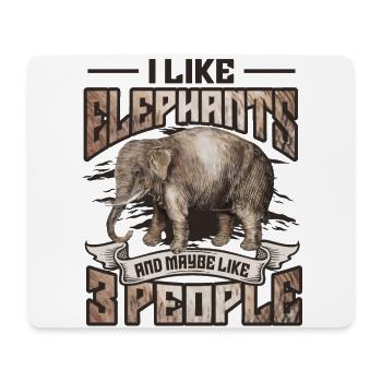 I Like Elephants And Maybe 3 People Elefant Lover - Mousepad (Querformat) - Weiß - Vorne