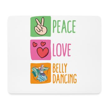 Peace Love Danse du ventre pour danseuse du ventre - Tapis de souris (format paysage) - blanc - Devant