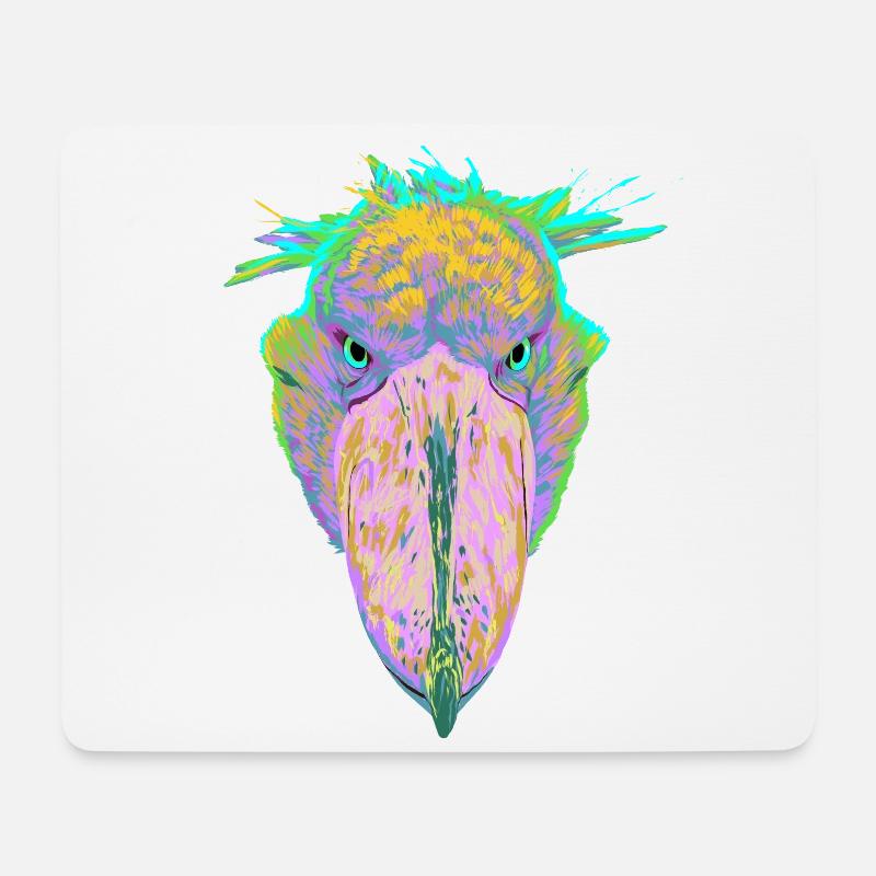Bunter Splash Vogel Schuhschnabel - Mousepad (Querformat) - Weiß