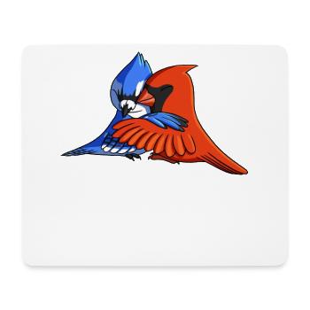 Rotkardinal Vogel umarmt Blauhäher - Mousepad (Querformat) - Weiß - Vorne