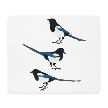Drôles d’oiseaux Pie - Tapis de souris (format paysage) - blanc - Devant