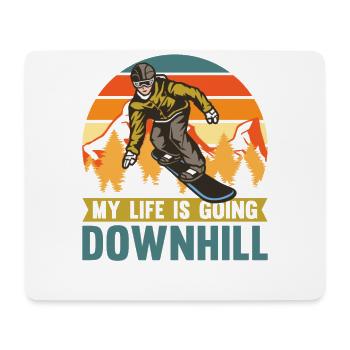 Ma vie descend pour les snowboarders - Tapis de souris (format paysage) - blanc - Devant