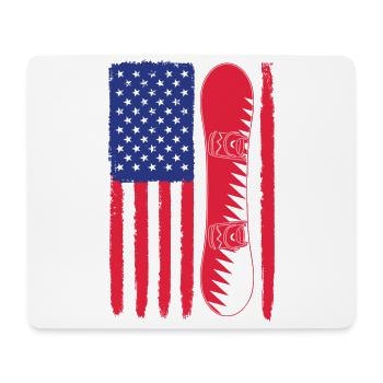 Snowboard Patriotic Drapeau américain pour - Tapis de souris (format paysage) - blanc - Devant