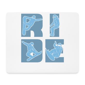 Snowboardfahrt Für Snowboarder - Mousepad (Querformat) - Weiß - Vorne