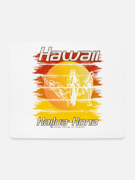 Triathlon Sunset Kailua Kona Hawaii - Mousepad (Querformat) - Weiß