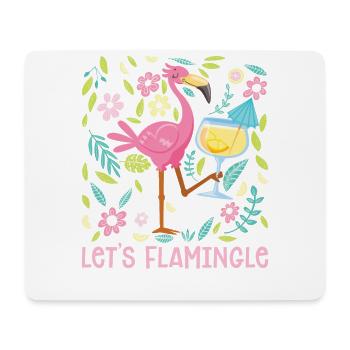Laissez-nous Flamingle Flamingo Lover Bird Lover - Tapis de souris (format paysage) - blanc - Devant