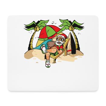 Christmas In Juli, Party, Surfen, Santa Hawaiian - Mousepad (Querformat) - Weiß - Vorne