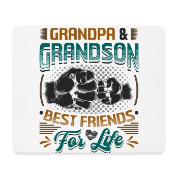 Grand-père et petit-fils, meilleurs amis pour la vie. - Tapis de souris (format paysage) - blanc - Devant