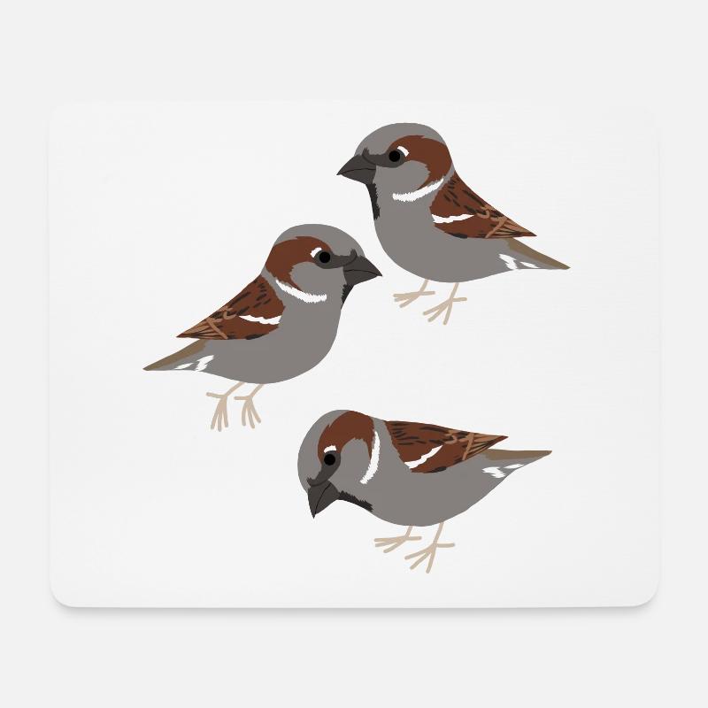 Hausspatzen Vögel Spatzen - Mousepad (Querformat) - Weiß
