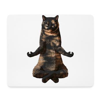 Yoga Tortoiseshell British Shorthair Cat - Tapis de souris (format paysage) - blanc - Devant