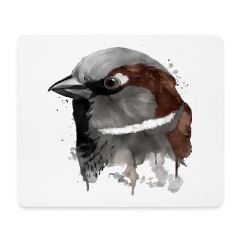 Moineau domestique Splash Moineau domestique Oiseau Moineau - Tapis de souris (format paysage) - blanc - Devant