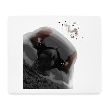 Curieux Moineau Domestique Moineau Domestique Oiseau Moineau - Tapis de souris (format paysage) - blanc - Devant