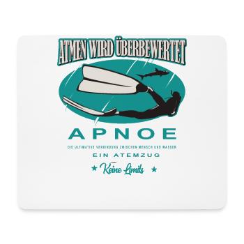 Freediving Apnoe Atmen wird überbewertet Geschenk - Mousepad (Querformat) - Weiß - Vorne