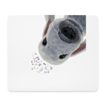 Funny Curious Bedlington Terrier Dog - Mouse Pad (horizontal) - white - Front