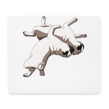 Funny Wrestling Dog Wrestler Pug - Mouse Pad (horizontal) - white - Front