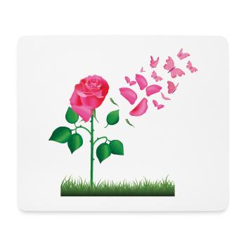 Rose Blumen Rosen Pflanzen Design - Mousepad (Querformat) - Weiß - Vorne
