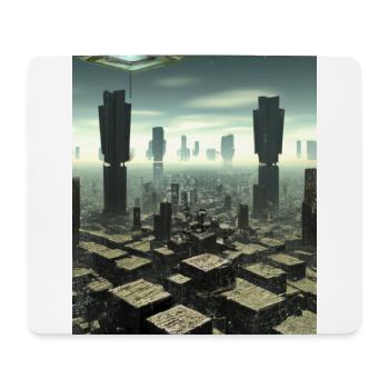 Science Fiction City Future - Tapis de souris (format paysage) - blanc - Devant
