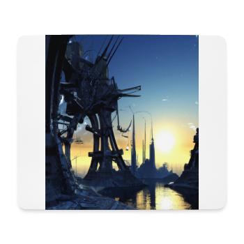 Science Fiction City Future - Tapis de souris (format paysage) - blanc - Devant