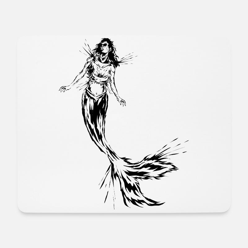 Meerjungfrau - Mousepad (Querformat) - Weiß