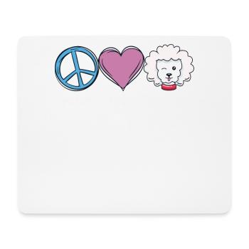 Peace Love Poodle Dog Lovers - Mouse Pad (horizontal) - white - Front