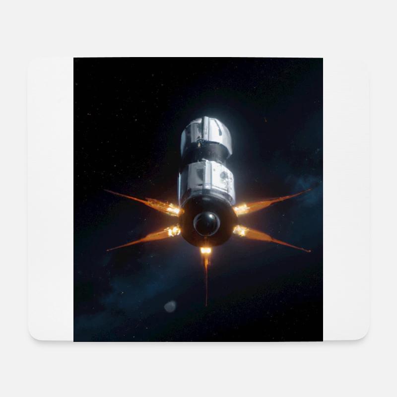 Raumschiff - Mousepad (Querformat) - Weiß