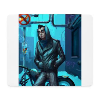 Cyber City SciFi abstrait - Tapis de souris (format paysage) - blanc - Devant
