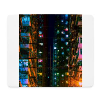 Cyber City SciFi abstrait - Tapis de souris (format paysage) - blanc - Devant