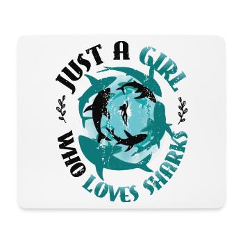 Girl who loves sharks - Mouse Pad (horizontal) - white - Front