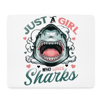 Girl who loves sharks - Mouse Pad (horizontal) - white - Front