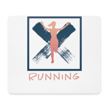 Grunge Marathon, Trail Running - Tapis de souris (format paysage) - blanc - Devant