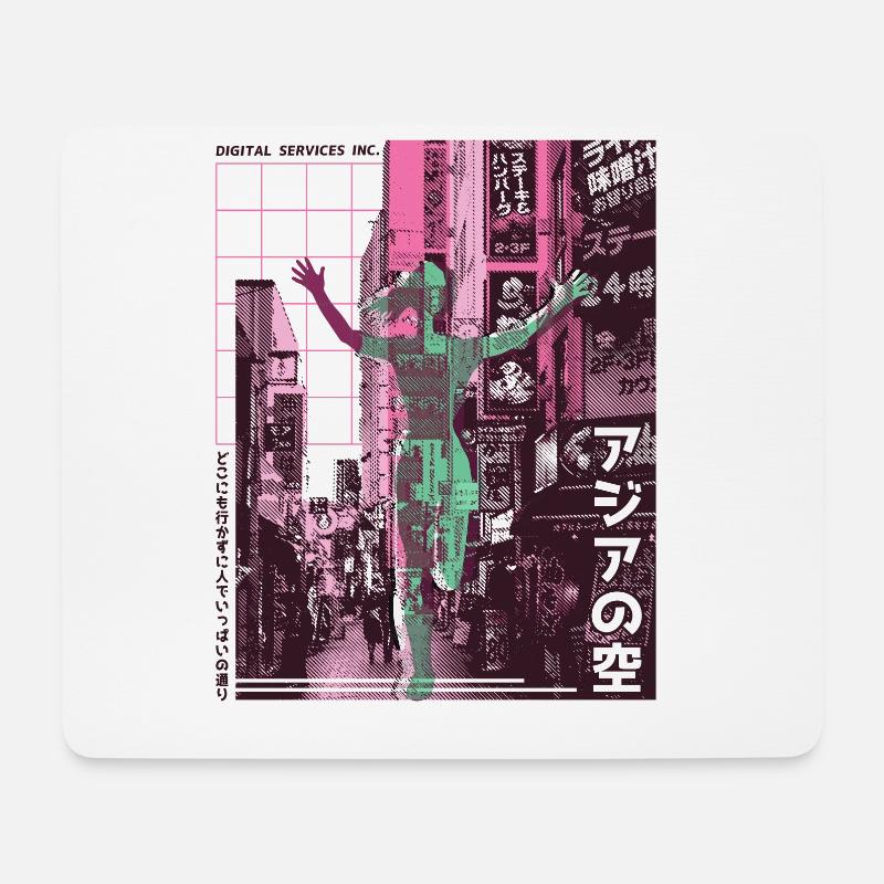Asiatische Stadt Marathon, Trailrunning - Mousepad (Querformat) - Weiß