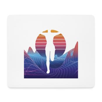 Vaporwave Synthwave Marathon, Trail Running - Tapis de souris (format paysage) - blanc - Devant