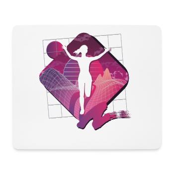 Vaporwave Synthwave Marathon, Trail Running - Tapis de souris (format paysage) - blanc - Devant