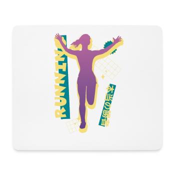 Vaporwave Synthwave Marathon, Trail Running - Tapis de souris (format paysage) - blanc - Devant