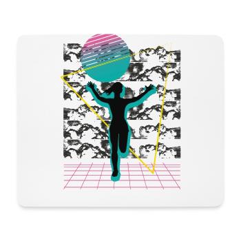 Vaporwave Synthwave Marathon, Trail Running - Tapis de souris (format paysage) - blanc - Devant