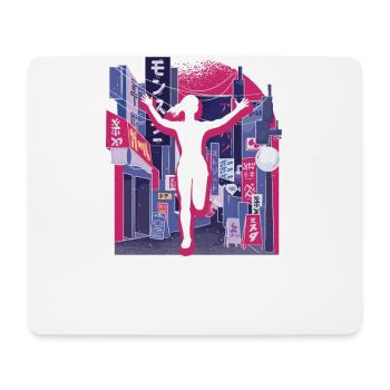 Vaporwave Synthwave Skyline Marathon, Trail Running - Tapis de souris (format paysage) - blanc - Devant