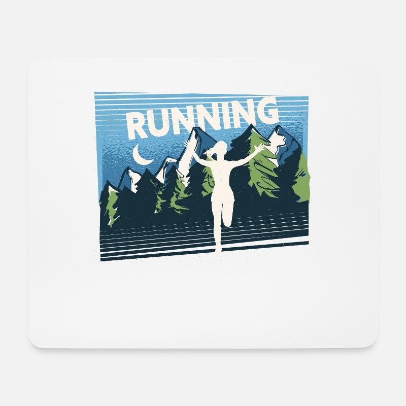 Marathon, Trailrunning Läuferin - Mousepad (Querformat) - Weiß