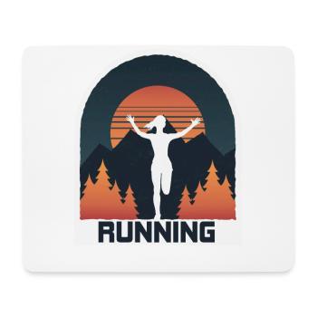 Marathon, coureur de trail running - Tapis de souris (format paysage) - blanc - Devant