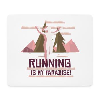 Marathon, coureur de trail running - Tapis de souris (format paysage) - blanc - Devant
