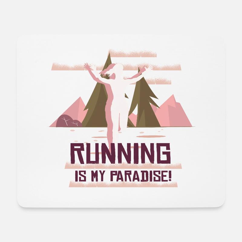Marathon, Trailrunning Läuferin - Mousepad (Querformat) - Weiß
