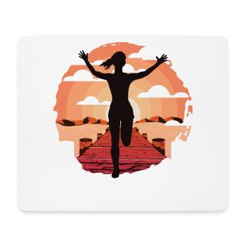 Marathon, coureur de trail running - Tapis de souris (format paysage) - blanc - Devant