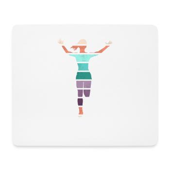 Marathon rétro, Trail Running - Tapis de souris (format paysage) - blanc - Devant