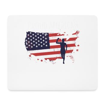 Amerikanische Fahne Marathon, Trailrunning - Mousepad (Querformat) - Weiß - Vorne