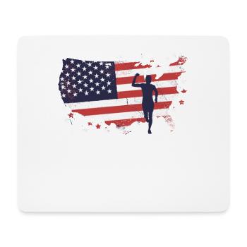 Amerikanische Fahne Marathon, Trailrunning - Mousepad (Querformat) - Weiß - Vorne
