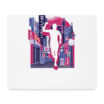 Vaporwave Synthwave Skyline Marathon, Trailrunning - Mousepad (Querformat) - Weiß - Vorne