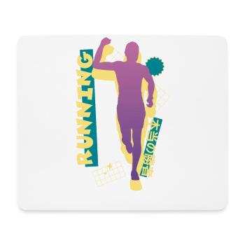 Vaporwave Synthwave Marathon, Trail Running - Tapis de souris (format paysage) - blanc - Devant