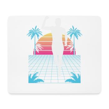 Vaporwave Synthwave Marathon, Trail Running - Tapis de souris (format paysage) - blanc - Devant