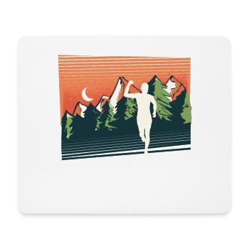 Marathon, TrailRunning Runner - Tapis de souris (format paysage) - blanc - Devant